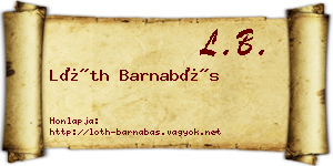Lóth Barnabás névjegykártya
